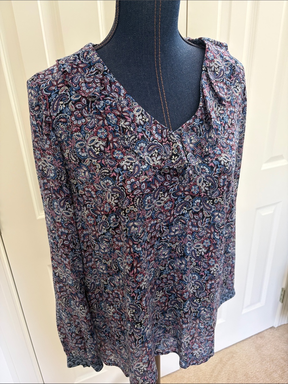 J. Jill paisley ruffle top NWT